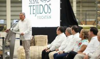 Inaugura secretario de Gobernación planta de henequén en Yucatán