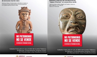 La Secretaría de Cultura federal condena subasta en Francia de bienes arqueológicos mexicanos