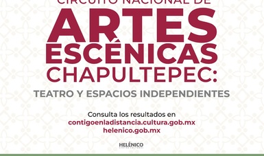 Se anuncian los resultados del Circuito Nacional de Artes Escénicas Chapultepec: Teatro y Espacios Independientes 2022