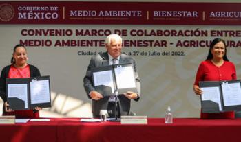 Secretarías de Bienestar, Medio Ambiente y Agricultura firman convenio para consolidar el programa Sembrando Vida