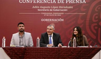 Realiza secretario de Gobernación visita de trabajo en el estado de Chihuahua