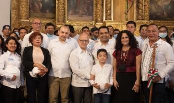 La Secretaría de Cultura federal entrega restaurada la Parroquia de Santa Elena de la Cruz, en Oaxaca, dañada por sismos