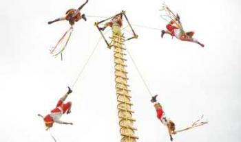 Con el Ritual de los Voladores, inicia la celebración por el primer año de Cencalli, la casa del maíz y la cultura alimentaria
