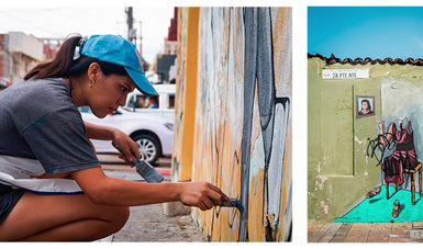 “Presencia entre avenidas” pinturas de mujeres que habitan el espacio público en Chiapas