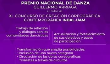 Para su edición XL, se renueva la convocatoria del Premio Nacional de Danza Guillermo Arriaga en beneficio de la creación coreográfica