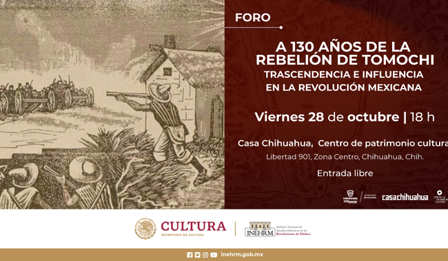 El Inehrm conmemorará en Chihuahua 130 años de la rebelión de Tomochi