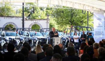 Palabras del secretario de Gobernación durante el evento para la entrega de equipamiento y patrullas a municipios, en el estado de Durango