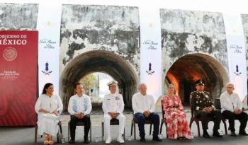 Secretarías de Marina y Cultura entregan la primera etapa de restauración del Fuerte de San Juan de Ulúa, en el puerto de Veracruz