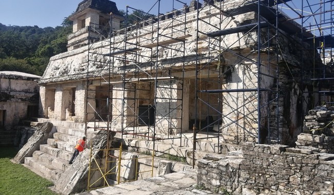 A través del Promeza avanzan trabajos de conservación arquitectónica en Palenque
