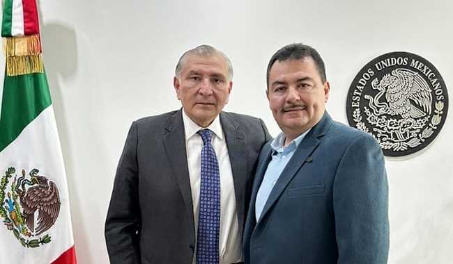 Recibe secretario de Gobernación a alcalde de García, Nuevo León
