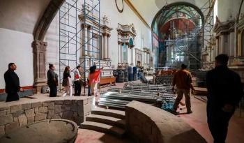La secretaria de Cultura y el ministro de Hungría realizan visita a las obras en el Ex Convento de Tepoztlán, Morelos