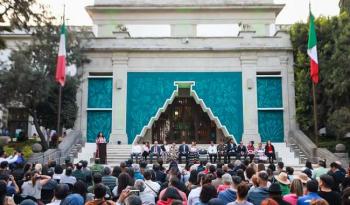 “Súbete al Tren" exhibe en el Complejo Cultural Los Pinos notables piezas arqueológicas recuperadas en la construcción del Tren Maya