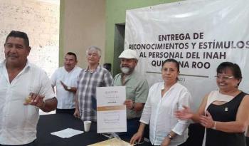 La Secretaría de Cultura federal, a través del INAH, reconoce el trabajo y la dedicación de 61 trabajadores en Quintana Roo