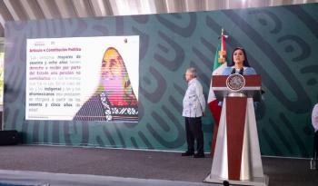 Inversión social de 27 mdp en pensión para adultos mayores en ruta del Tren Maya