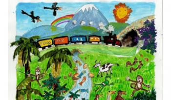 Niños Pintan el Futuro del Ferrocarril en México: Ganadores de Alas sobre Rieles 2023