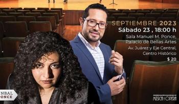 La mezzosoprano Amelia Sierra y el pianista Sergio Vázquez celebrarán su trayectoria con concierto en la Sala Manuel M. Ponce