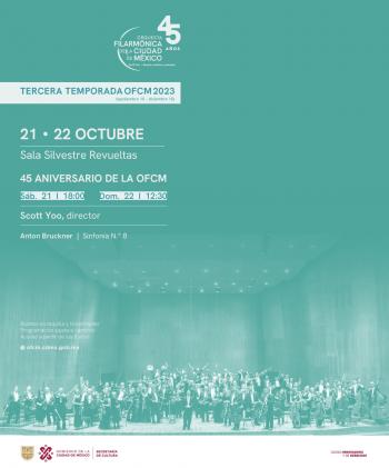 La orquesta filarmónica de la Ciudad de México celebra 45 aniversario con la octava sinfonía de Antón Bruckner