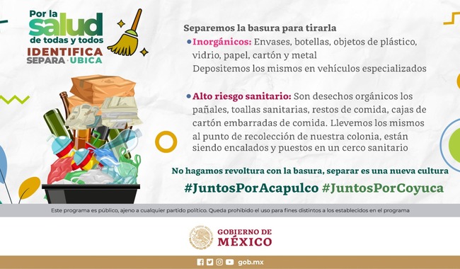 Campaña en Acapulco y Coyuca de Benítez: separar la basura, proteger la salud