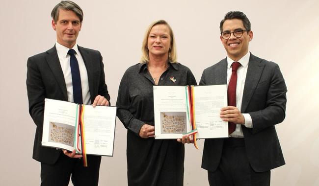 Colaboración multilateral: México recibe 75 piezas arqueológicas de Alemania 