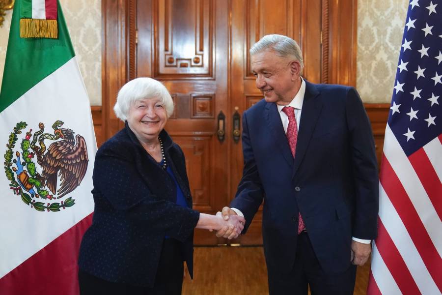 AMLO se reúne con la secretaria del Tesoro de EE. UU., Janet Yellen, para fortalecer la cooperación bilateral