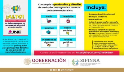 Sipinna e INE refuerzan requisitos para difusión de propaganda electoral con menores