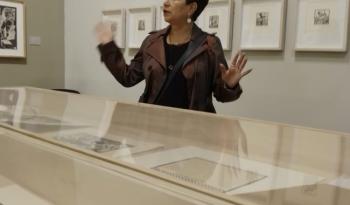 Presentación de la carpeta gráfica Incidentes melódicos cierra exposición de Patricia Soriano en el Munae