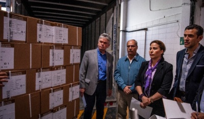 Entrega de boletas electorales para elección presidencial en Talleres Gráficos de México