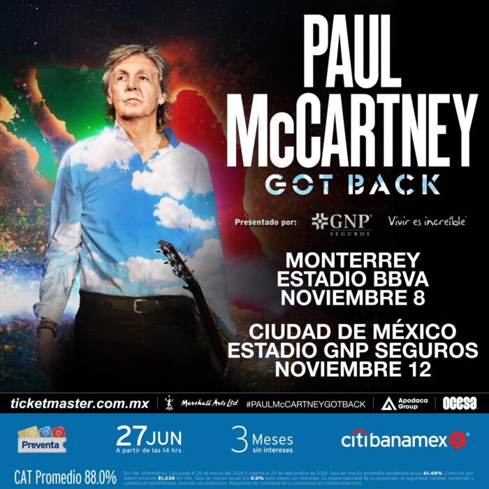 Sir Paul McCartney Regresa a México: Conciertos en CDMX y Monterrey, Fechas y Preventa