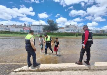Protección Civil Estatal  de SLP refuerza vigilancia del río Santiago por riesgos de desfogue