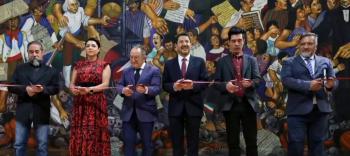Inauguran el mural "El despertar de México" en el Antiguo Palacio del Ayuntamiento
