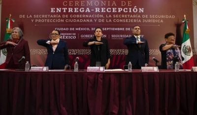 Claudia Sheinbaum inicia su mandato con la entrega-recepción de titulares en Gobernación, Seguridad y Consejería Jurídica