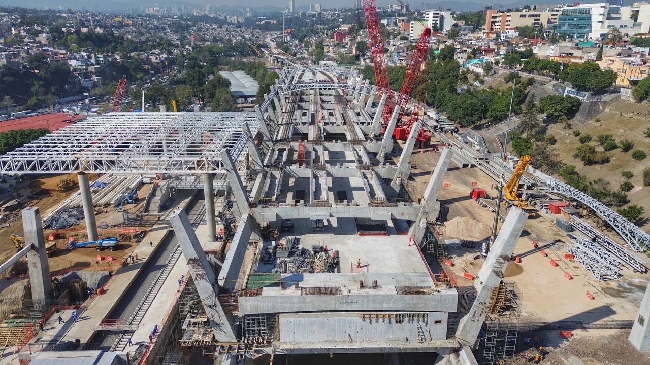 Supervisan avances del Tren Interurbano y Línea 1 en el Complejo Observatorio