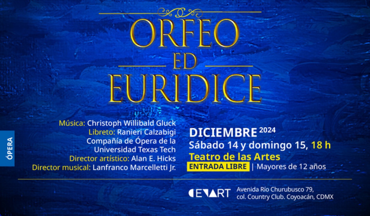 CENART presenta versión contemporánea de Orfeo ed Euridice con Texas Tech