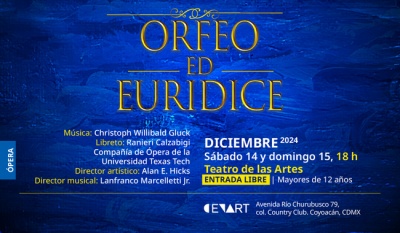CENART presenta versión contemporánea de Orfeo ed Euridice con Texas Tech