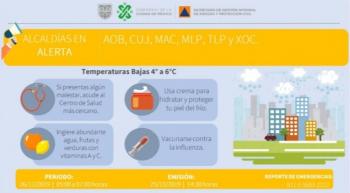 CDMX emite Alerta Amarilla por bajas temperaturas en seis alcaldías
