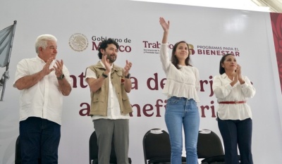 Entregan tarjetas del Bienestar en Tabasco a beneficiarios de Jóvenes Construyendo el Futuro