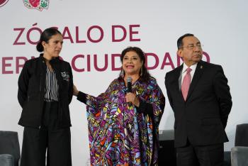 Clara Brugada fortalece audiencias públicas en el Zócalo con participación de fiscalía y poder judicial