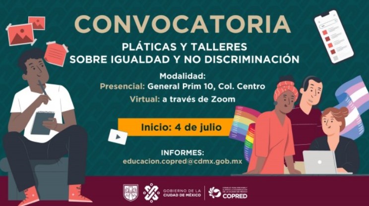COPRED abre inscripciones a cursos y talleres gratuitos sobre igualdad y no discriminación