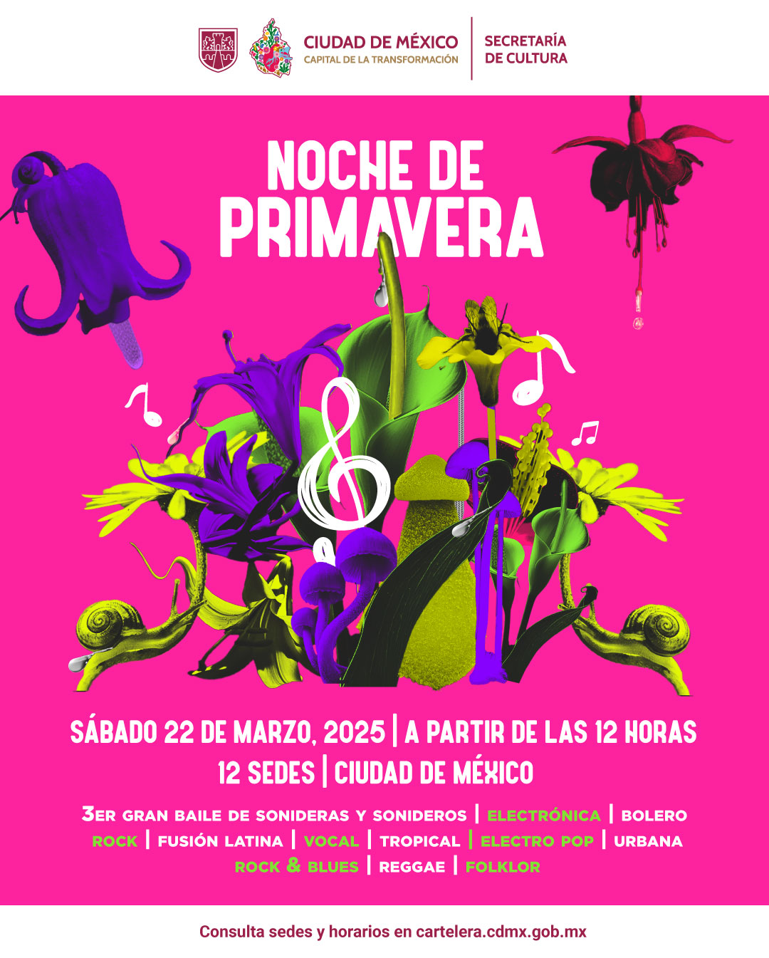 Festival Noche de Primavera 2025: 80 artistas en 12 sedes para celebrar la música en CDMX