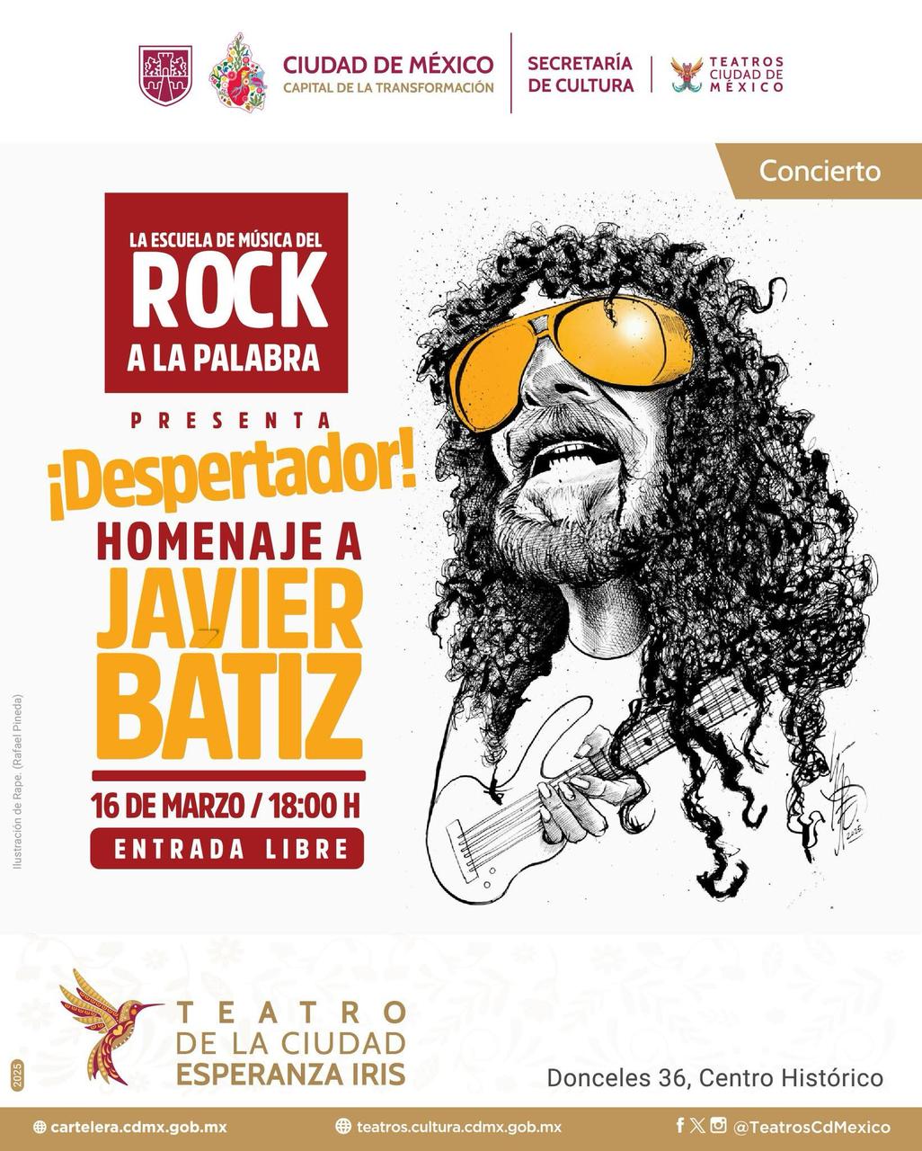 CDMX rinde homenaje a Javier Bátiz con concierto gratuito en el Teatro de la Ciudad
