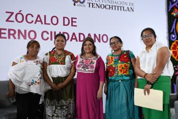 Clara Brugada recibe más de mil solicitudes en Zócalo de Gobierno Ciudadano