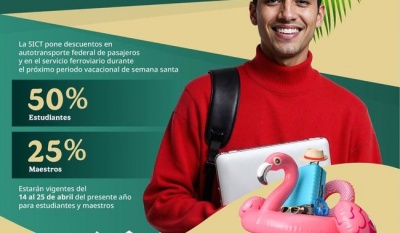 SICT mantiene descuentos para estudiantes y maestros en transporte durante semana santa 2025