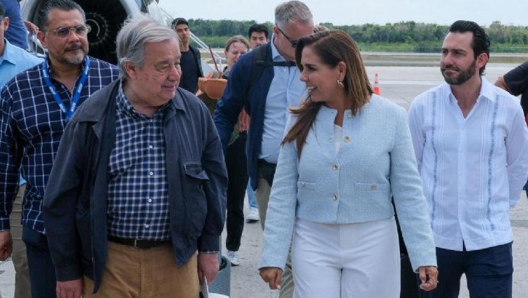 Mara Lezama recibe a António Guterres y refuerza lazos con la ONU en Cancún