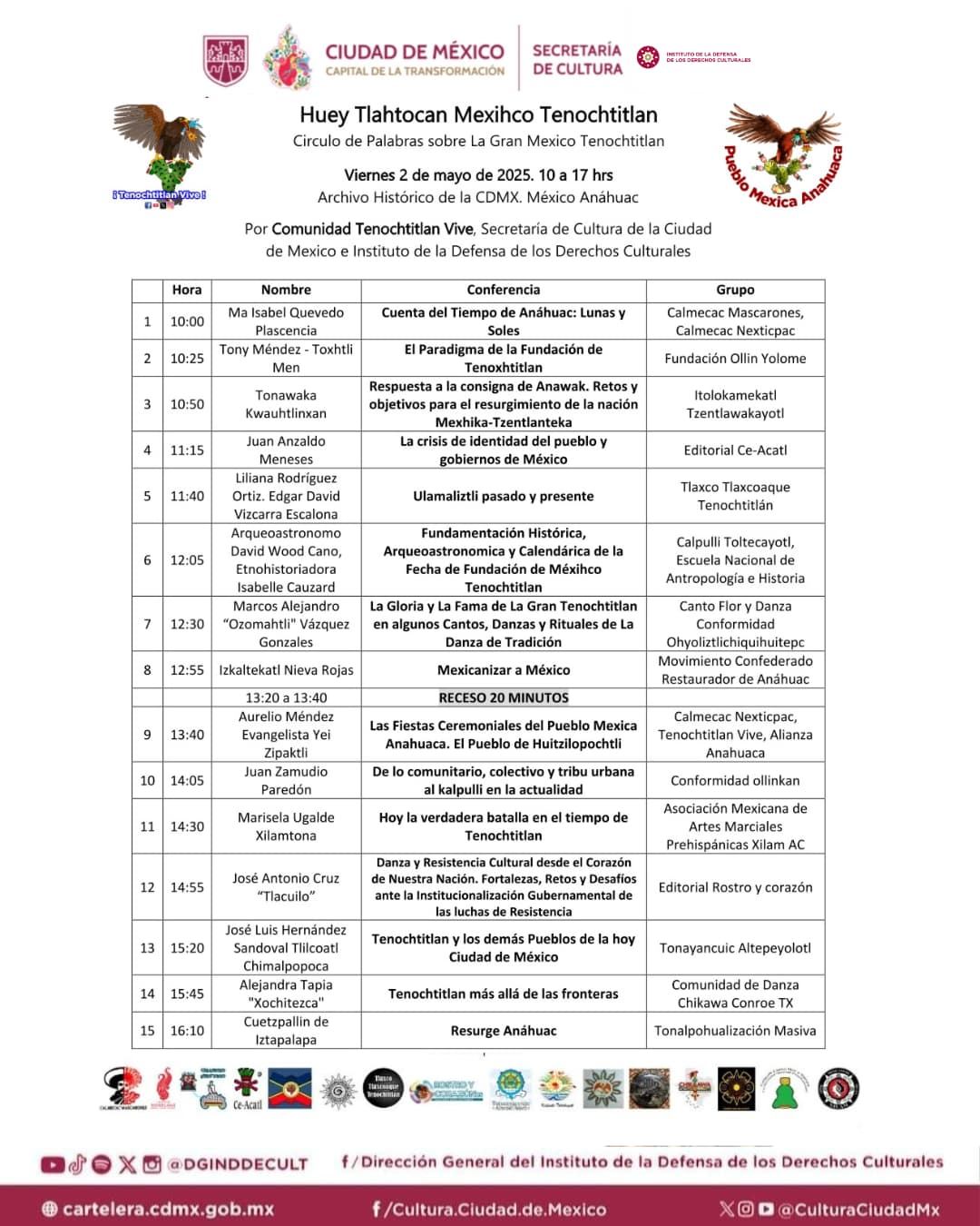 Celebran 700 años de México-Tenochtitlan con ciclo de conferencias en el Archivo Histórico
