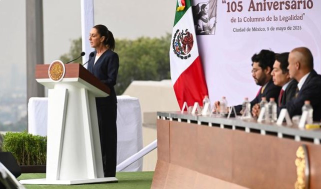 Claudia Sheinbaum rinde homenaje a Fuerzas Armadas por su lealtad en el 105 aniversario de la Columna de la Legalidad