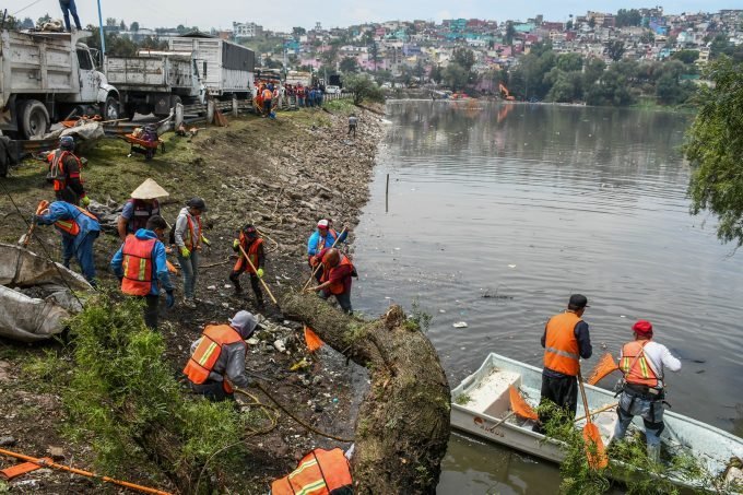 Gobernadora Delfina Gómez lidera limpieza histórica en Presa Los Cuartos; retiran 10 toneladas de basura