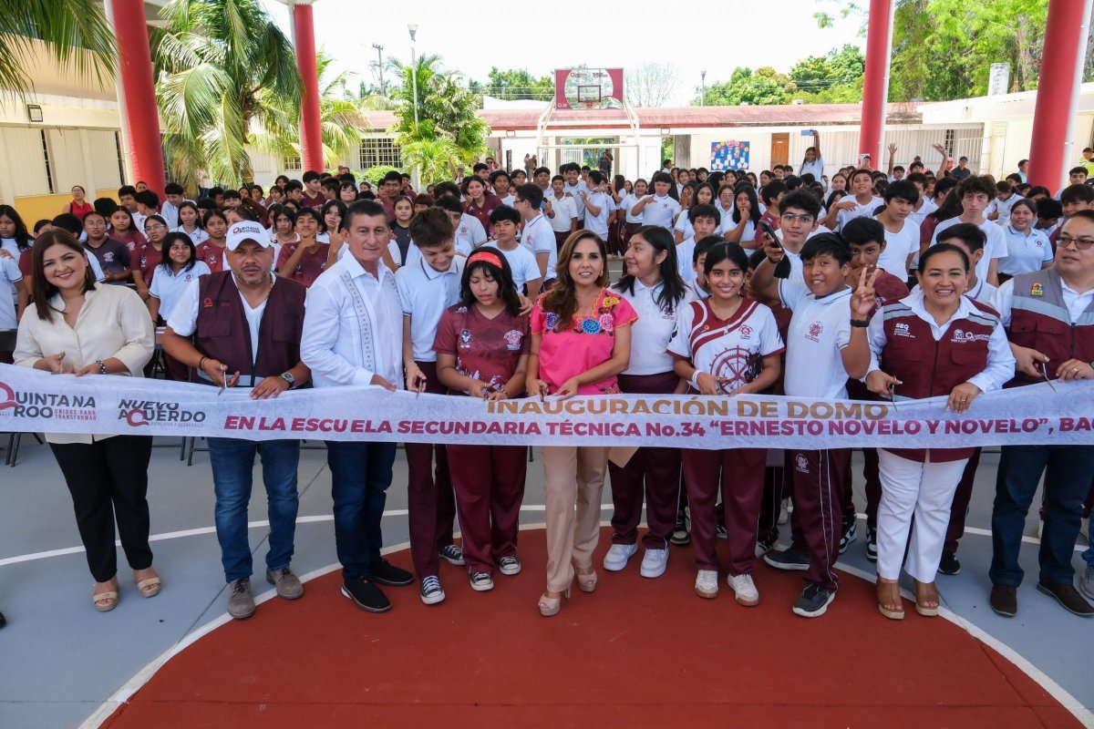 Quintana Roo avanza en la construcción de 1,109 domos escolares: inauguran el primero en Bacalar
