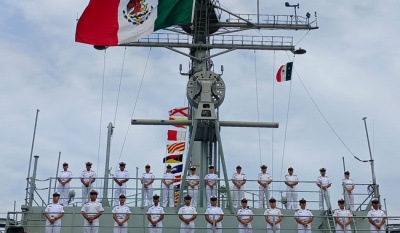 Zarpa el buque Usumacinta con cadetes navales rumbo al Crucero de Instrucción 2025