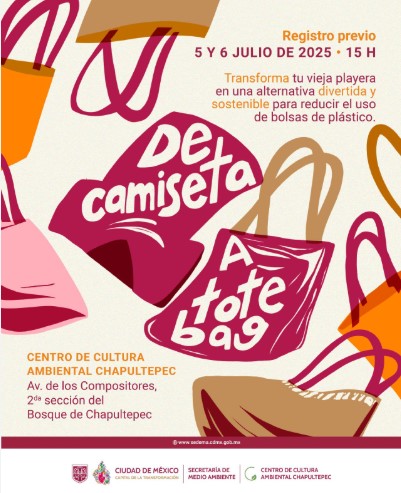 Transforma tu camiseta en una tote bag: taller gratuito fomenta consumo responsable en Chapultepec