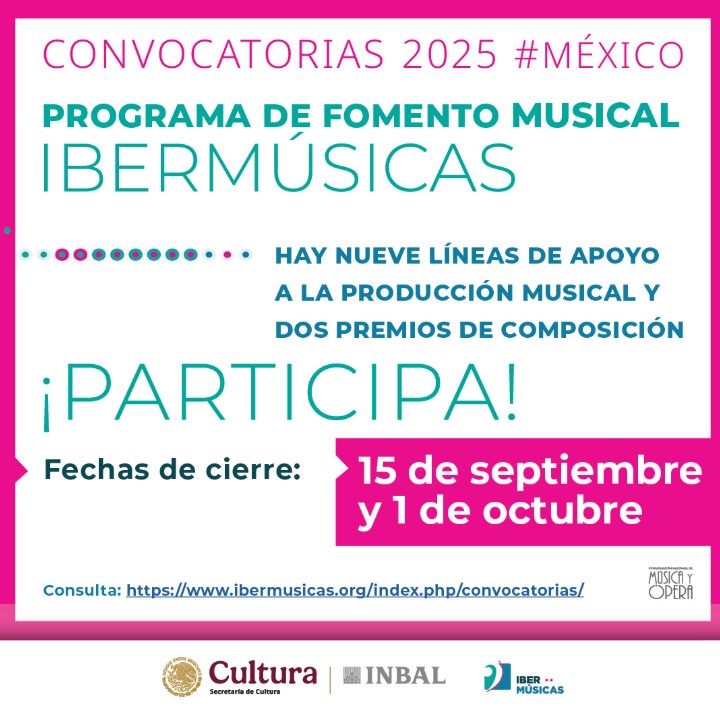 Convocatorias Ibermúsicas 2025 impulsan la creación y circulación musical en Iberoamérica